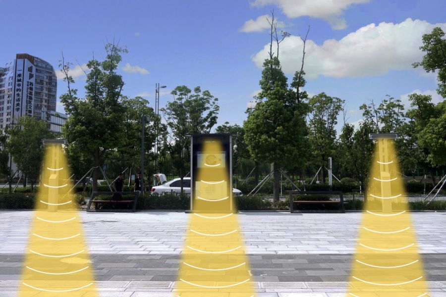 公園廣場安裝定向音箱