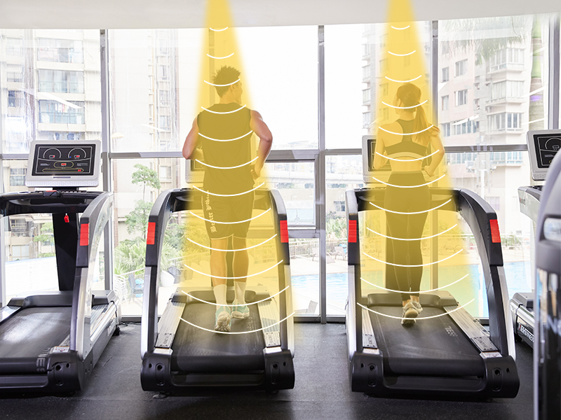 健身房跑步機定向音響發(fā)聲示意圖