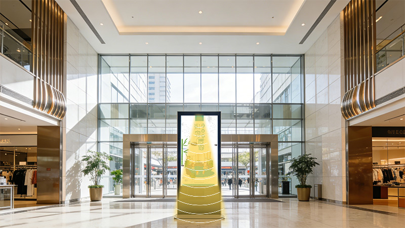 商場綜合體入口大屏集成定向揚聲器，聲音分區(qū)，不干擾