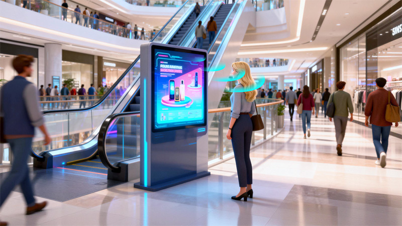 數字標牌集成清聽聲學定向聲技術，定向發聲，獨立聲場