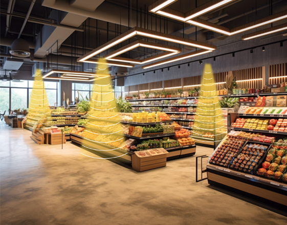 超市定向揚聲器傳達促銷信息和購物指引，提高購物效率，減少噪音干擾。